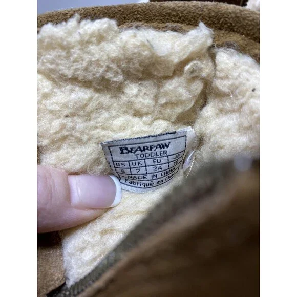Bearpaw Evangeline Toddler Boots Size 8 Browns Wool Blend Footbed 2414Y F48 - Picture 9 of 10